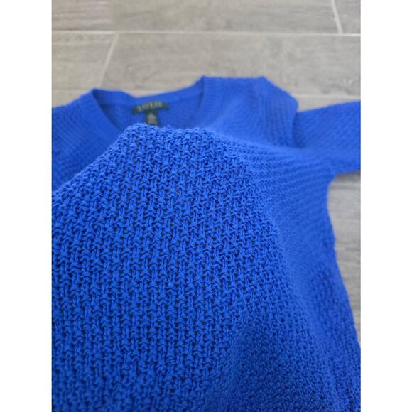 Women's‎ Lauren Ralph Lauren Open Knit Blue Sweater Size Small - Picture 4 of 6